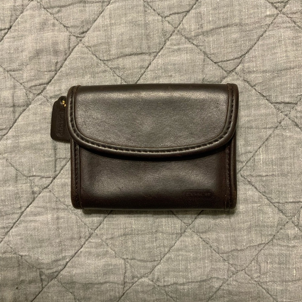 Vintage Coach card case in Mahogany